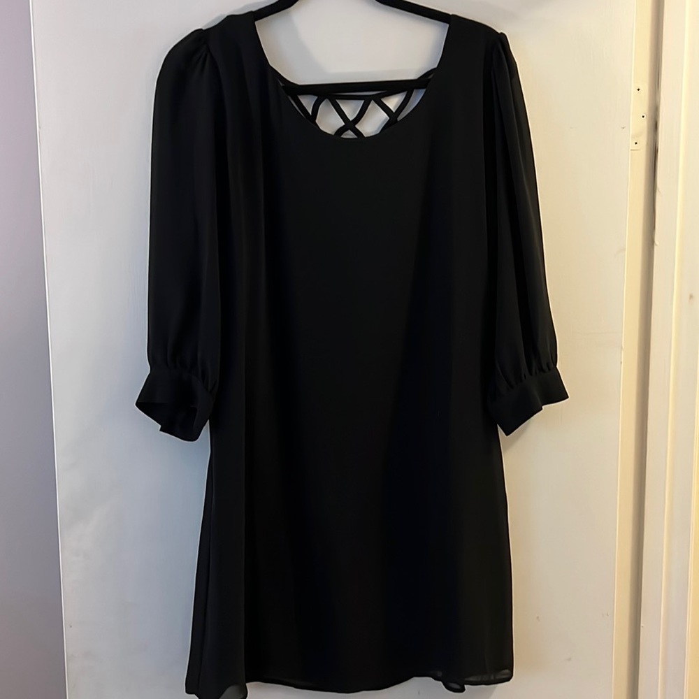 Want and Need black 3/4 sleeve dress
